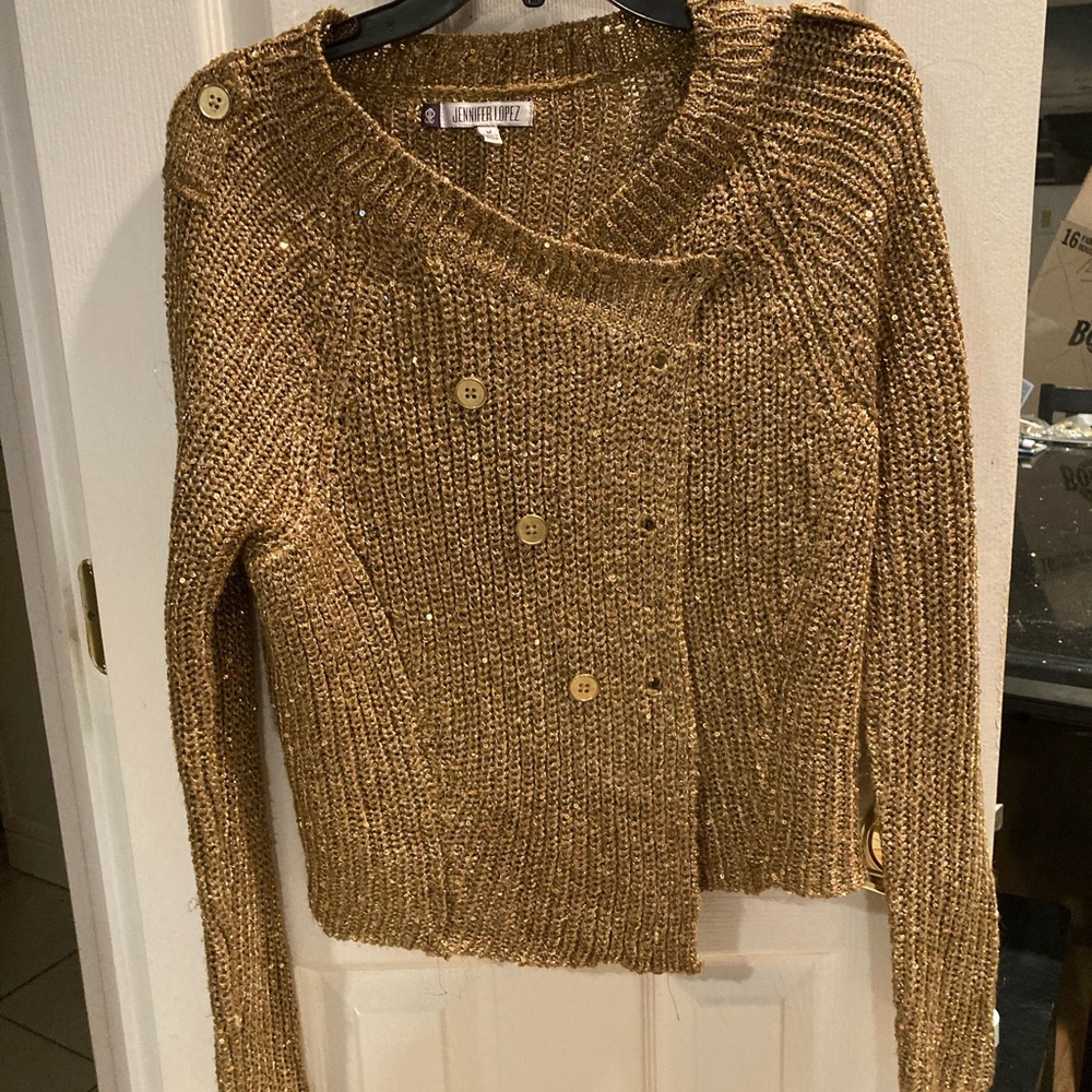 Gorgeous gold jacket! Jennifer Lopez, medium